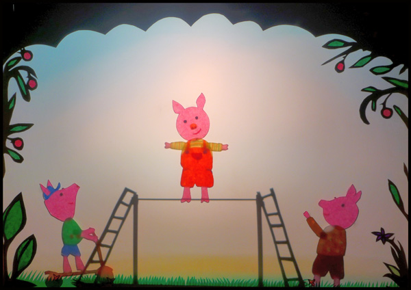 Die 3 kleinen Schweinchen gehen zu Schule